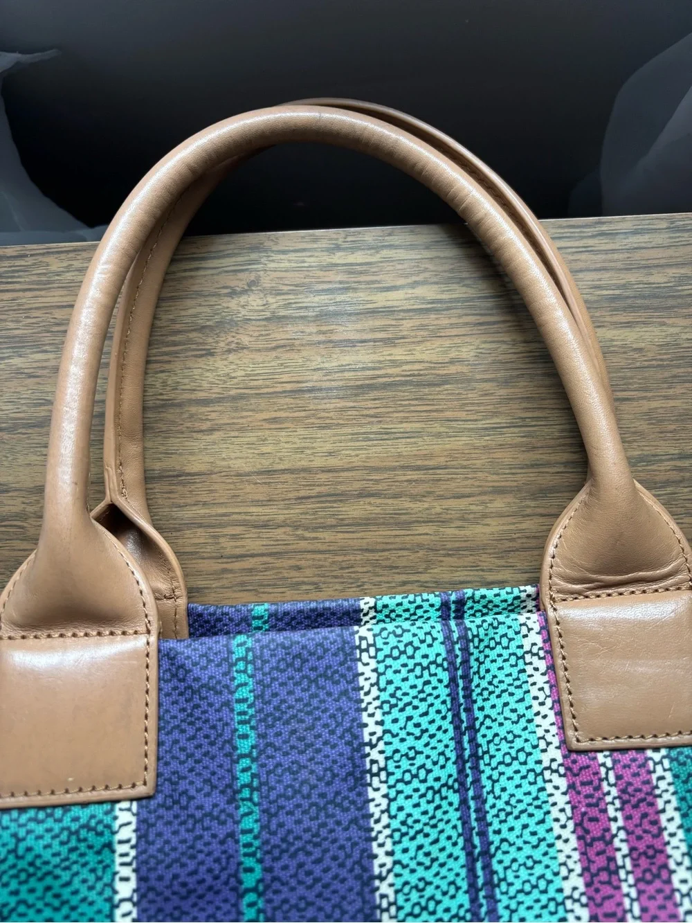Tory Burch Ella striped pvc large tote bag